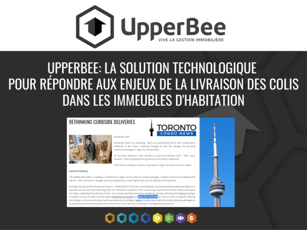Toronto Condo News UpperBee livraisons et la gestion des colis dans les immeubles