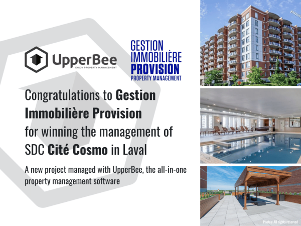 Congratulations to Gestion Immobilière Provision for winning the management of SDC Cité Cosmo in Laval