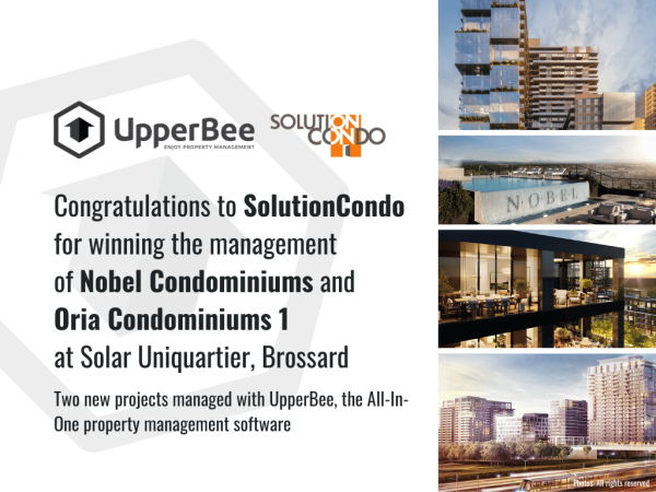 Congratulations to SolutionCondo for winning the management of Nobel Condominiums and Oria Condominiums 1