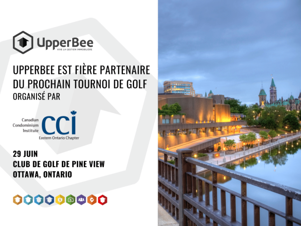 UpperBee est fière partenaire du prochain tournoi de Golf organisé par l'institut Canadien des Condominiums en Ontario
